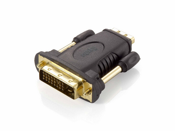 Equip Adaptador HDMI Hembra a DVI Macho - Conectores Dorados - Tornillos Moleteados - Admite una Resolucion de hasta 1920 x 1200