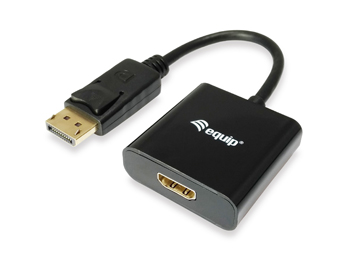 Equip Adaptador DisplayPort Macho a HDMI Hembra - Resolucion hasta 1080p - Longitud 15cm - Color Negro