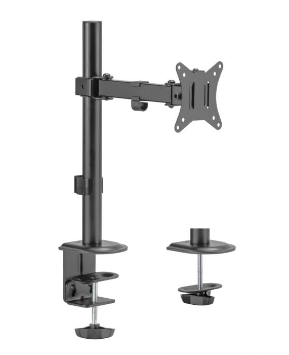 Equip Soporte de Mesa con Abrazadera y Brazo Articulado para Monitor de 17\"-32\" - Ajustable en Altura, Giratorio e Inclinable - Gestion de Cables - Peso Max 9kg - VESA 100x100mm