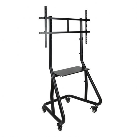 Tooq Soporte de Pantalla de Suelo con Ruedas 60\"-105\" - Bloqueo de Ruedas - Sistema Antirrobo - Gestion de Cables - Peso Max 100Kg - VESA 1000X600mm - Color Negro