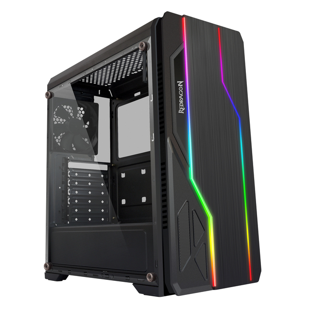 Redragon Devastator GC550 Caja Torre ATX, Micro ATX - Panel Lateral Acrilico - Iluminacion LED RGB - Tamaño HDD 2.5\", 3.5\" - USB 3.0 y Audio - Ventilador Incluido