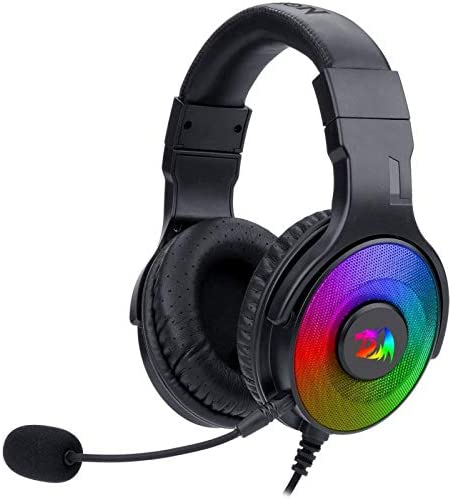 Redragon H350W Pandora 2 Auriculares Gaming con Microfono - Sonido 7.1 - Iluminacion RGB - Diadema Ajustable - Almohadillas Acolchadas - Control en Cable - Cable de 2m