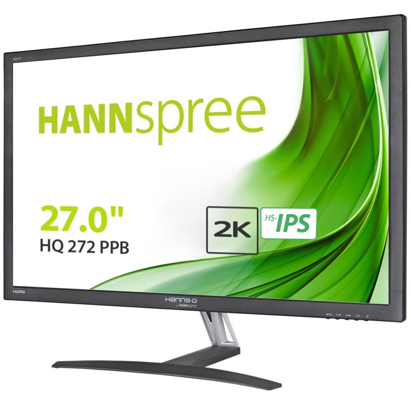 Hannspree Monitor LED 27\" 2560x1440 WQHD - 16:9 - Angulo de Vision 178º - Respuesta 5ms - Altavoces 2W - HDMI, DP, MiniDP y 3.5mm - VESA 100x100 mm