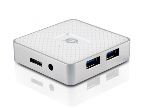 Conceptronic Hubbies 03 Extensor de USB-A 3.0 a 4 Puertos USB-A 3.0 con Adaptador de Corriente - 5Gbps - Blanco