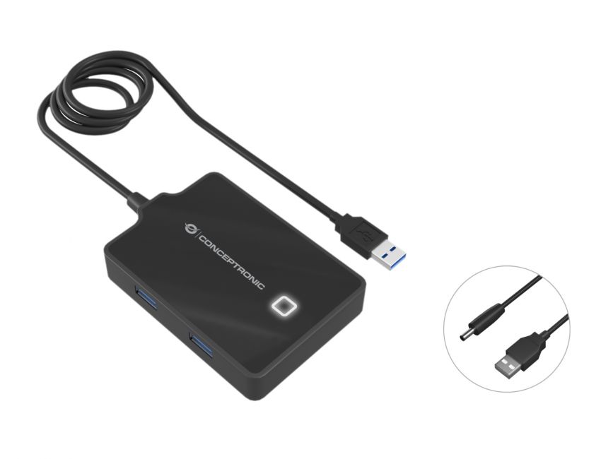 Conceptronic Hub USB-A 3.0 con 4x USB-A 3.0 - Cable de 0.90m