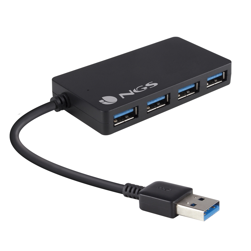 NGS Hub 4 Puertos USB 3.0 - Velocidad hasta 4.80GB/s - Color Negro