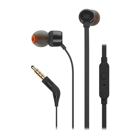 JBL Tune 110 Auriculares con Microfono - Manos Libres - Control en Cable - Cable Plano de 1.11m - Color Negro