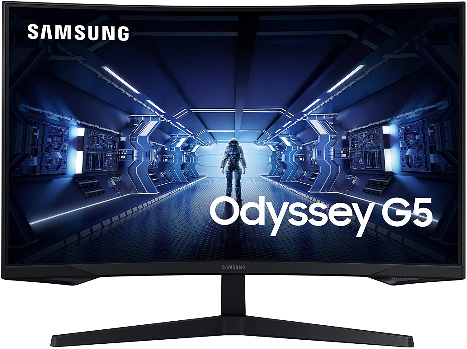 Samsung Odyssey G5 Monitor Curvo LED 27\" WQHD 144Hz FreeSync Premium - Respuesta 1ms - Angulo de Vision 178º - 16:9 - HDMI, DP - VESA 75x75mm