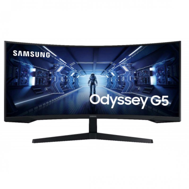 Samsung Odyssey G5 Monitor Curvo LED 34\" UltraWide QHD 165Hz - AMD FreeSync - Respuesta 1ms - 21:9 - HDMI, DP - VESA 75x75 - Color Negro