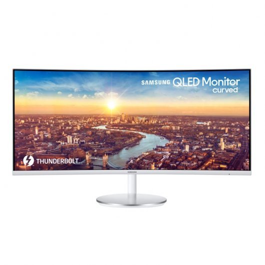 Samsung Monitor Curvo QLED 34\" WQHD 100Hz - AMD FreeSync - Respuesta 4ms - 16:9 - HDMI, DP, USB 3.2, Thunderbolt 3 - VESA 100x100 - Color Gris