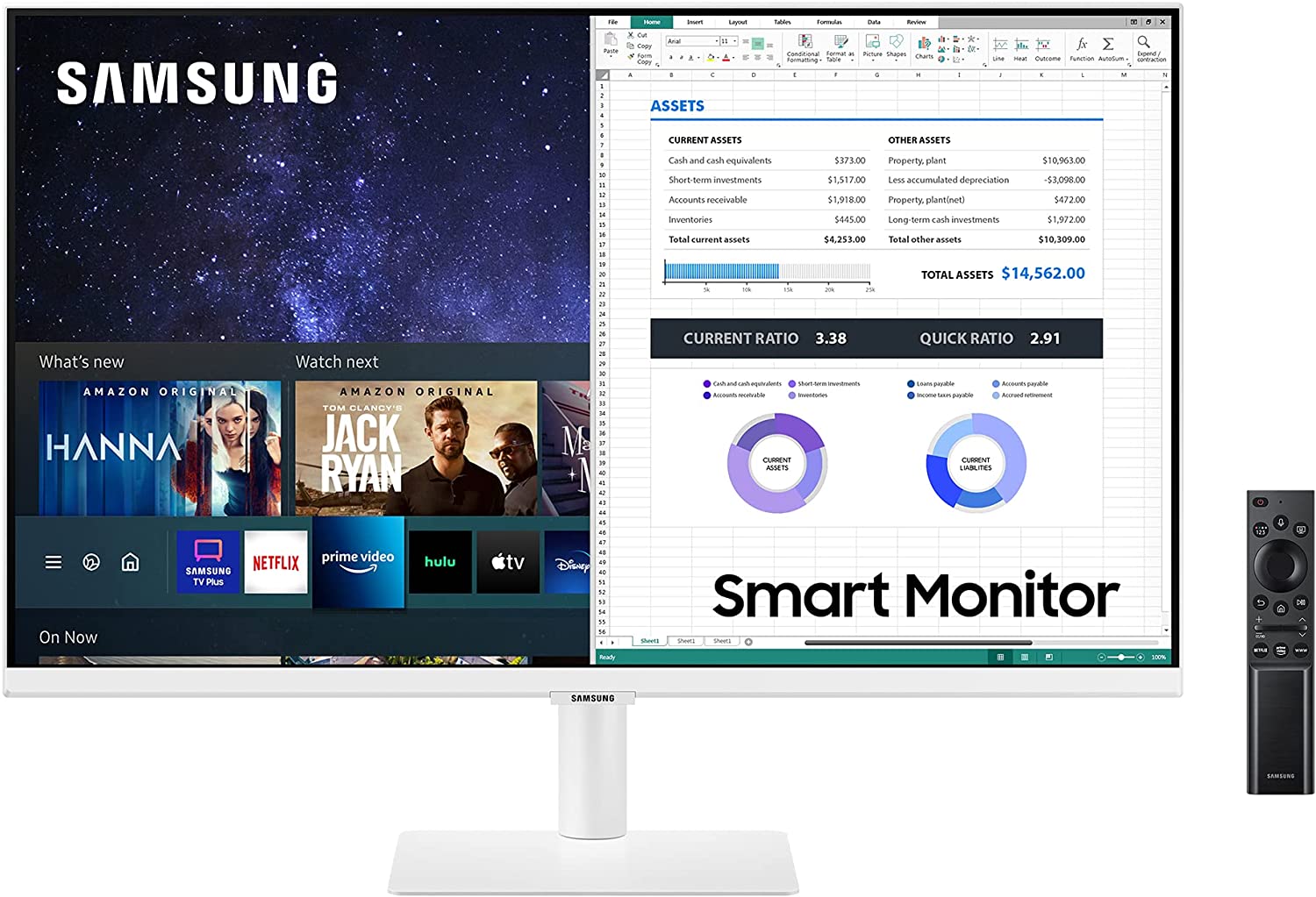 Samsung Monitor Smart LED 27\" VA FullHD 1080P 60Hz - Respuesta 8ms - Altavoces y Mando a Distancia - Angulo de Vision 178° - 16:9 - Bluetooth, USB, HDMI - VESA 100x100mm