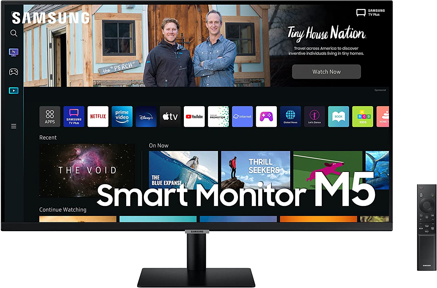 Samsung Smart Monitor M5 LED 27\" FullHD 1080p WiFi, Bluetooth - Respuesta 4ms - Mando a Distancia - Altavoces Incorporados - 16:9 - USB, HDMI - VESA 100x100mm