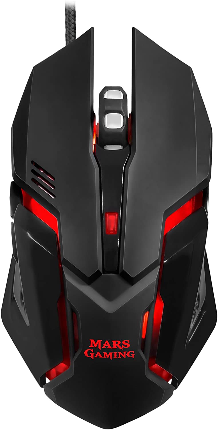 Mars Gaming MRM0 Raton Gaming USB 4000dpi - 6 Botones - Iluminacion RGB Flow - Uso Diestro