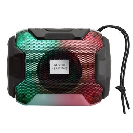 Mars Gaming MSBAX Altavoz 10W Bluetooth 5.0 - Iluminacion RGB - USB, Ranura MicroSD - Autonomia hasta 8h - Manos Libres - Cordon de Transporte