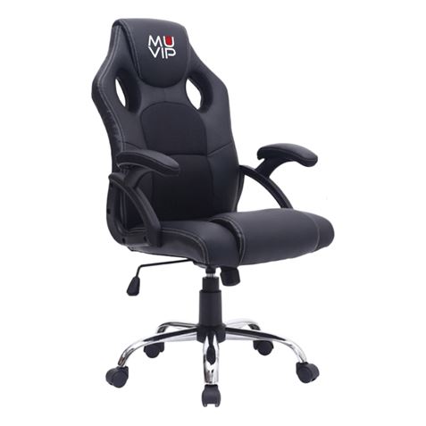 Muvip GM1200 Silla Gaming - Reposabrazos con Almohadilla - Atura Regulable - Piston Clase 2 - Color Negro