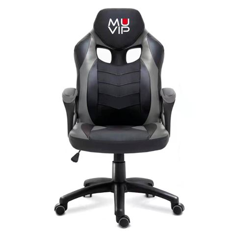 Muvip GM1400 Silla Gaming - Reposabrazos con Almohadilla - Atura Regulable - Piston Clase 2 - Color Negro/Gris