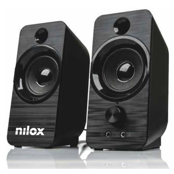 Nilox Altavoces USB 2.0 6W - Entrada Jack 3.5mm - Color Negro