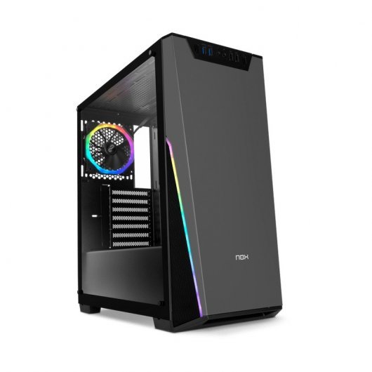 Nox Infinity Sigma Caja Semitorre ATX, Micro ATX e ITX - Cristal Templado - Iluminacion ARGB - 2x SSD 2.5\" - 2x HDD 3.5\" - USB 3.0, USB 2.0 - Soporta Refrigeracion Liquida - Ventilador 120 mm ARGB Incluido - Hasta 6 Ventiladores