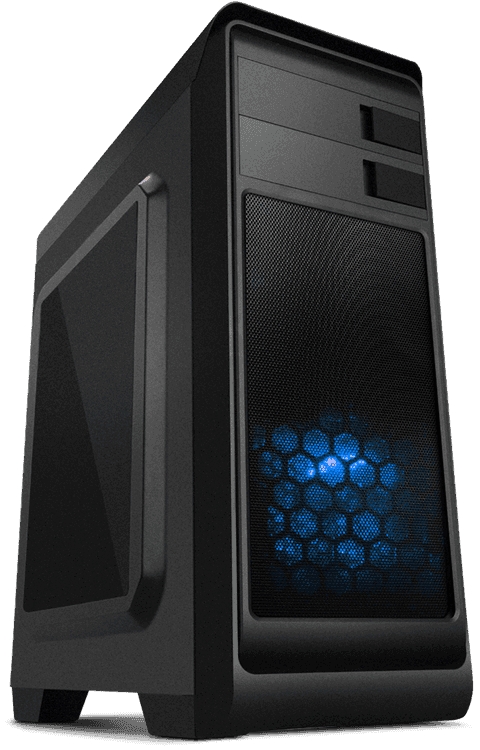 Nox Modus Caja Semitorre ATX, Micro ATX - Frontal Malla Metalica - Lateral Transparente - 1x SSD 2.5\" - 2x HDD 3.5\" - 2x ODD 5.25\" - USB 3.0, USB 2.0 - Ventilador 120 mm LED Azul Incluido - Hasta 2 Ventiladores