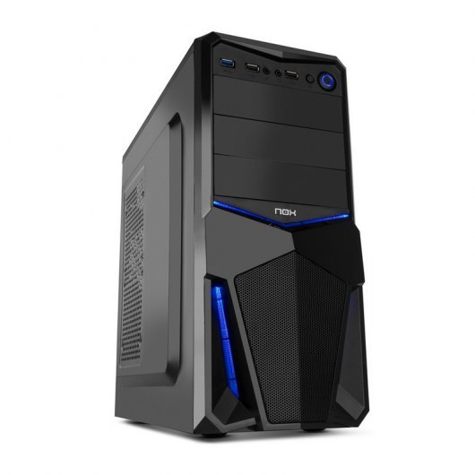 Nox Pax Caja Semitorre ATX, Micro ATX - Frontal Malla Metalica - Iluminacion LED - 2x SSD 2.5\" - 2x HDD 3.5\" - 1x ODD 5.25\" - USB 3.0, USB 2.0 - Ventilador 120 mm Incluido - Hasta 3 Ventiladores