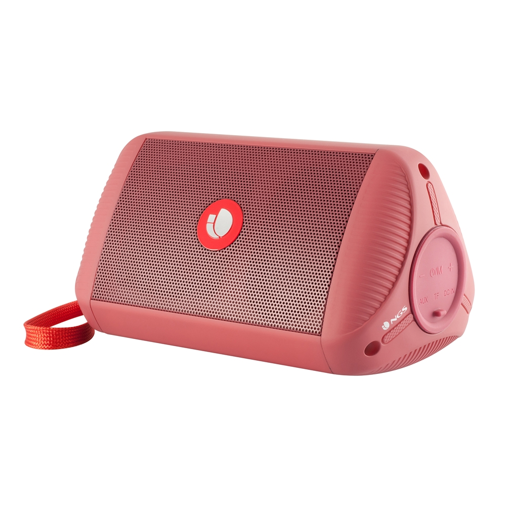 NGS Roller Ride Altavoz Bluetooth 10W - TWS - Autonomia hasta 7h - USB, Micro SD - Color Rojo