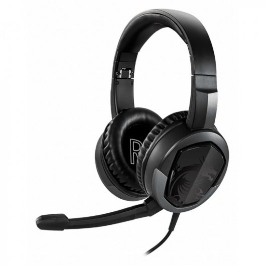 MSI Immerse GH30 V2 Auriculares Gaming con Microfono Desmontable - Plegables - Diadema Ajustable - Almohadillas Acolchadas - Control en Cable - Cable de 1.50m