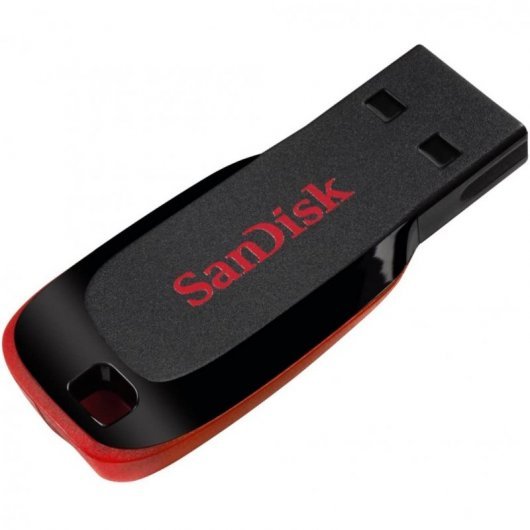 Sandisk Cruzer Blade Memoria USB 2.0 64GB - Sin Tapa - Color Negro/Rojo (Pendrive)