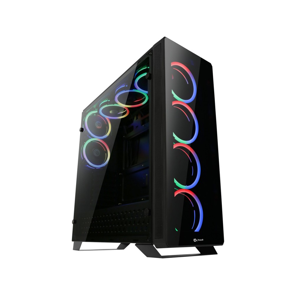 Talius Leviathan Caja ATX Gaming - Cristal Templado - 4x Ventiladores Spectrum RGB 12cm - USB 3.0 - Soporta Refrigeracion Liquida hasta 360mm - GPU hasta 39cm - Altura Disipador CPU hasta 16cm