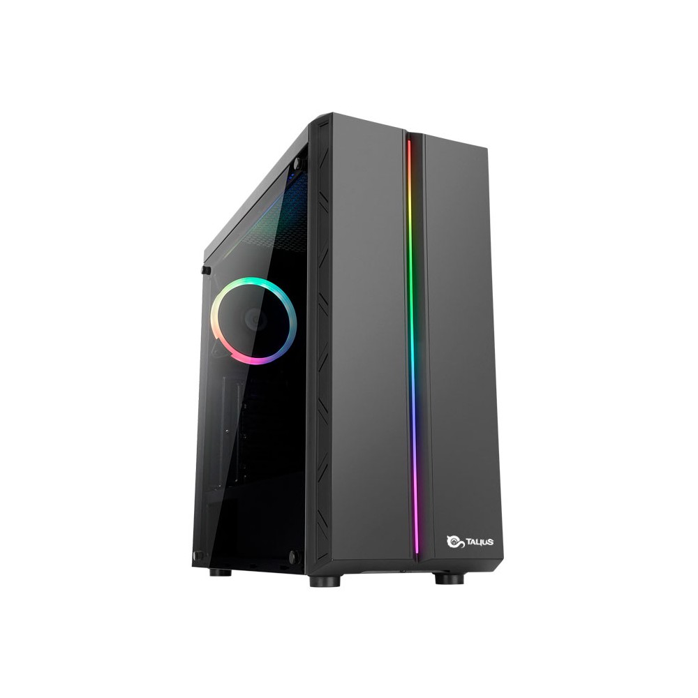 Talius Orbe Caja ATX - Cristal Templado Lateral - 2x SSD - 2x HDD - 2x USB 3.0 - 2x USB 2.0 - Ventilador RGB Spectrum Incluido - GPU hasta 36cm