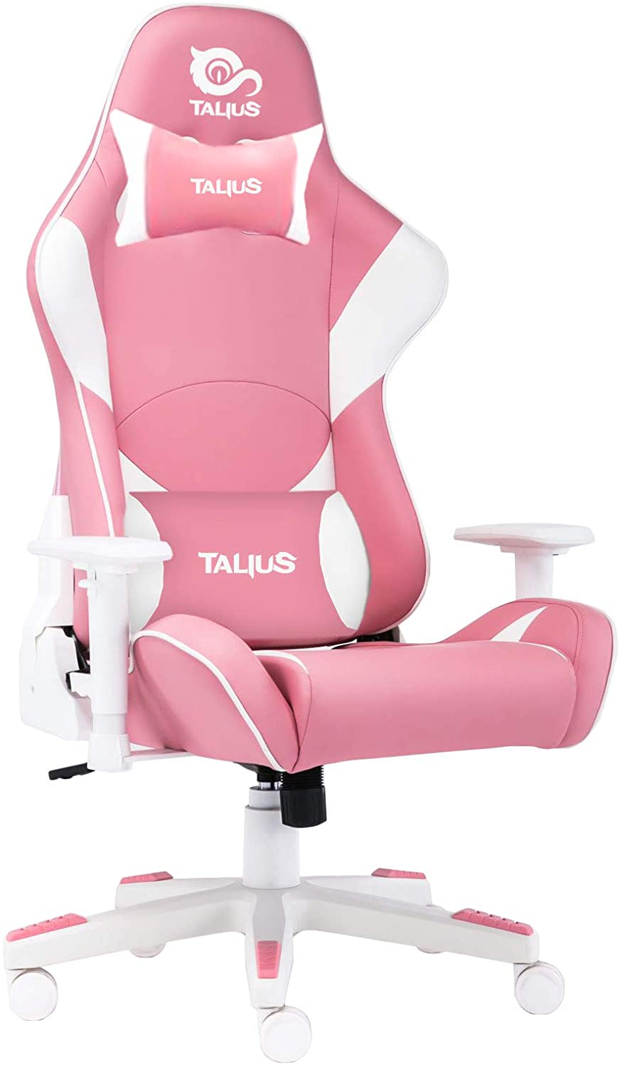 Talius Silla Gaming Dragonfly - Reposabrazos Ajustables 2D - Inclinacion Ajustable hasta 180º - Cojin Lumbar y Cervical - Mecanismo Butterfly - Ruedas de Nylon - Piston de Gas Clase 4 - Base PVC - Peso Max. 120kg