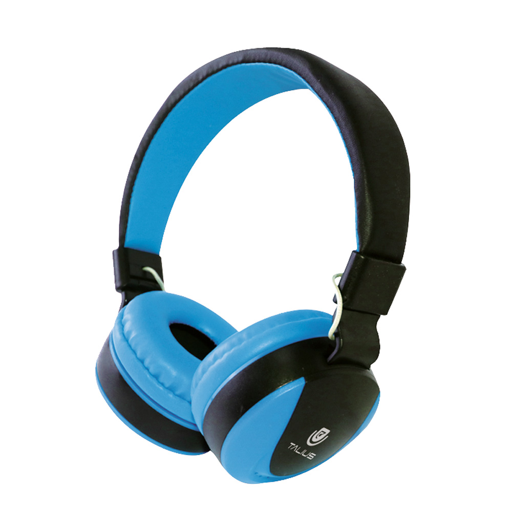 Talius HPH-5005 Auriculares con Microfono - Diadema Ajustable - Almohadillas Acolchadas - Manos Libres - Cable de 1.20m - Color Azul/Negro