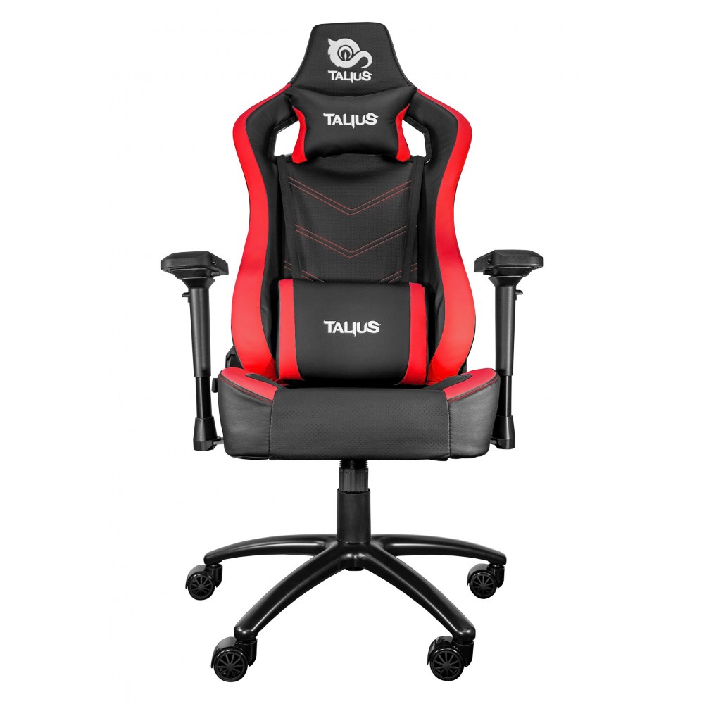 Talius Silla Gaming Vulture - Reposabrazos Ajustables 4D - Inclinacion Ajustable hasta 180º - Cojin Lumbar y Cervical - Mecanismo Butterfly - Ruedas de Nylon - Piston de Gas Clase 4 - Base Metal - Peso Max. 120kg