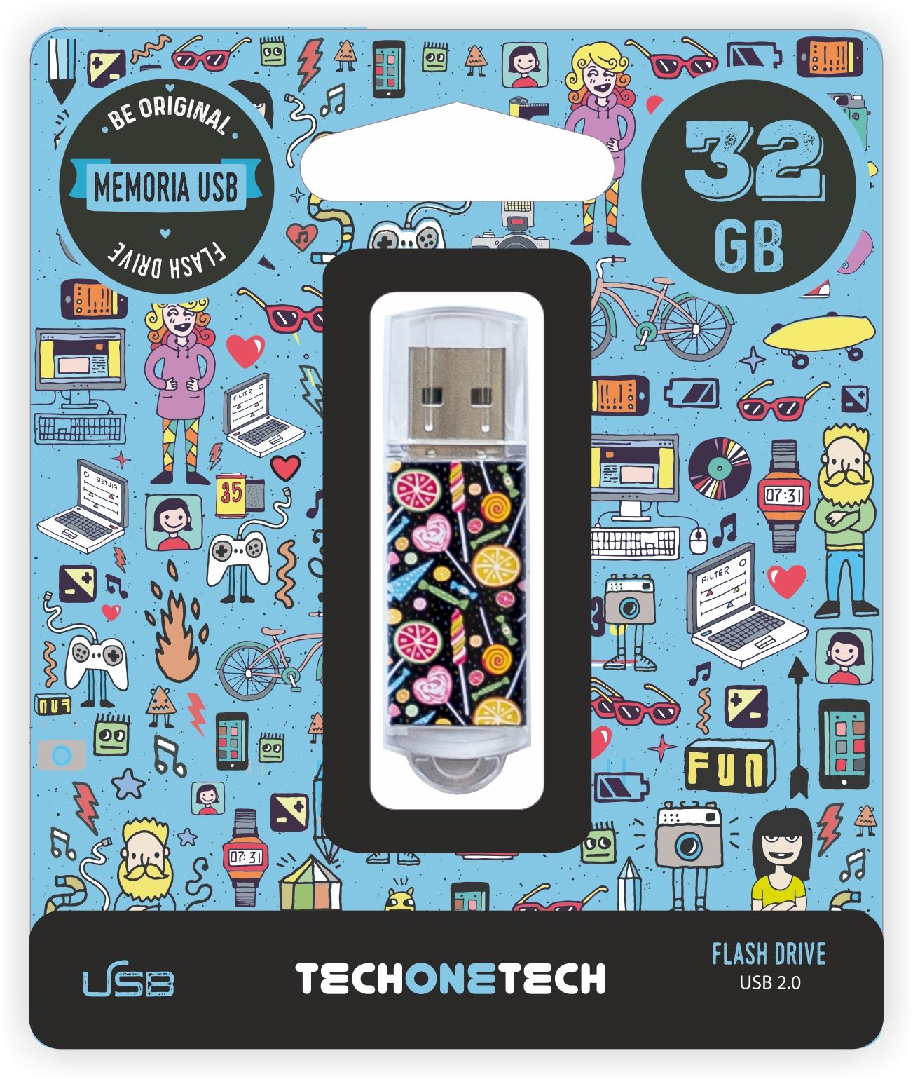 TechOneTech Candy Pop Memoria USB 2.0 32GB (Pendrive)