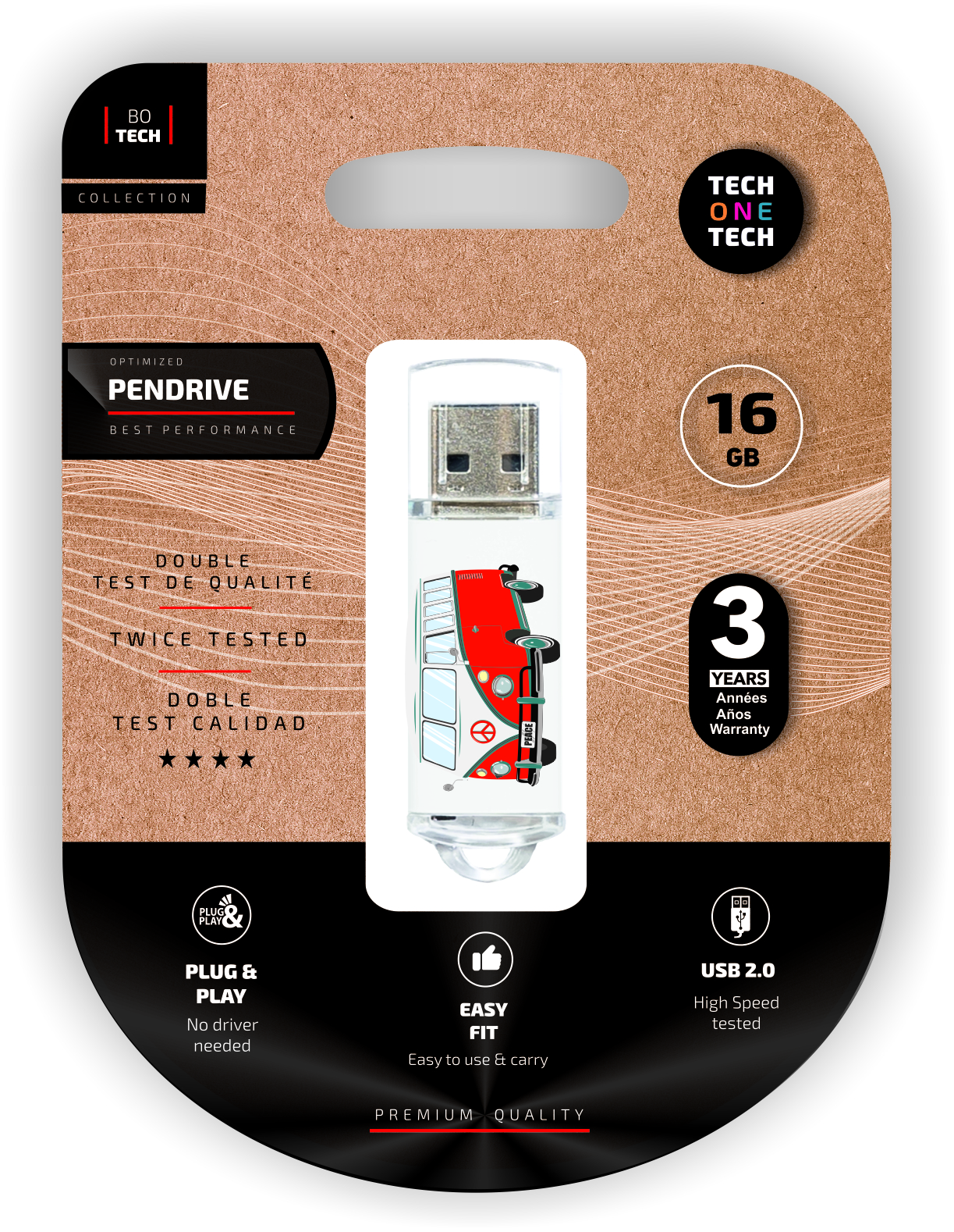 TechOneTech Camper Van Van Memoria USB 2.0 16GB (Pendrive)