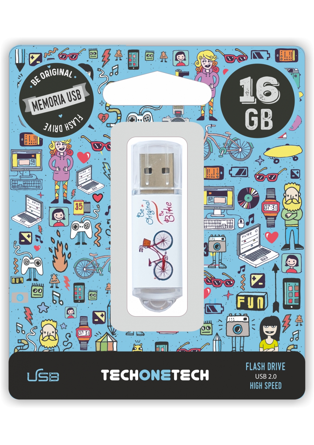 TechOneTech Be Bike Memoria USB 2.0 16GB (Pendrive)