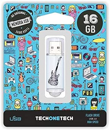 TechOneTech Be Original Crazy Black Guitar Memoria USB 2.0 16GB (Pendrive)