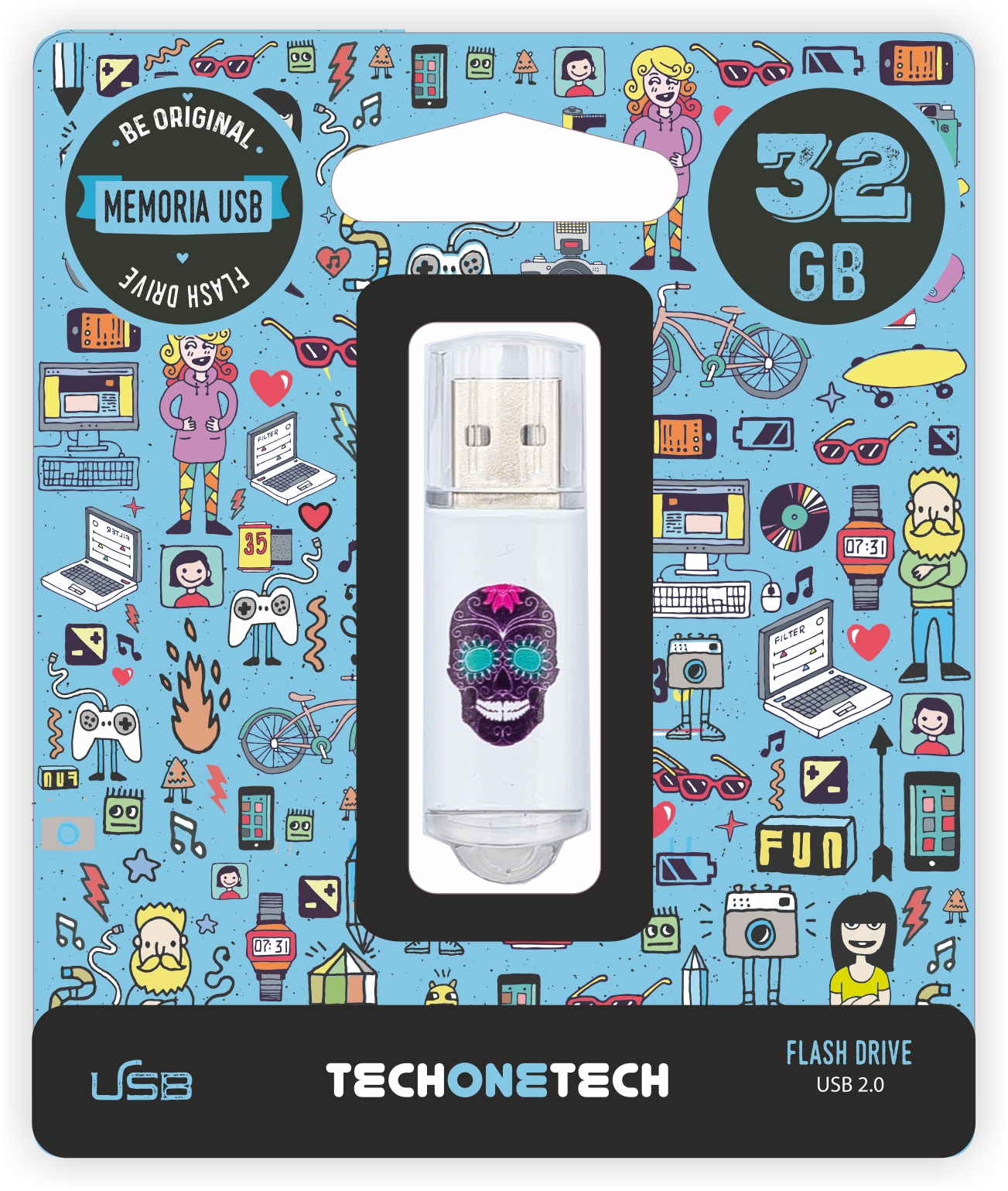 TechOneTech Calavera Maya Memoria USB 2.0 32GB (Pendrive)