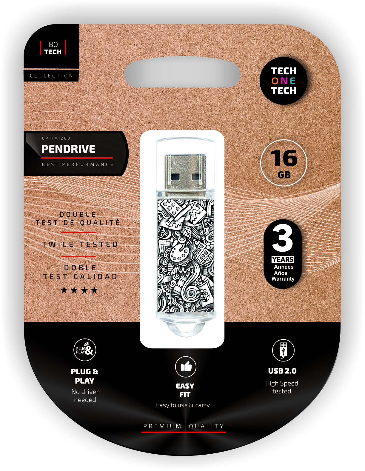 TechOneTech Art Deco Memoria USB 2.0 16GB (Pendrive)