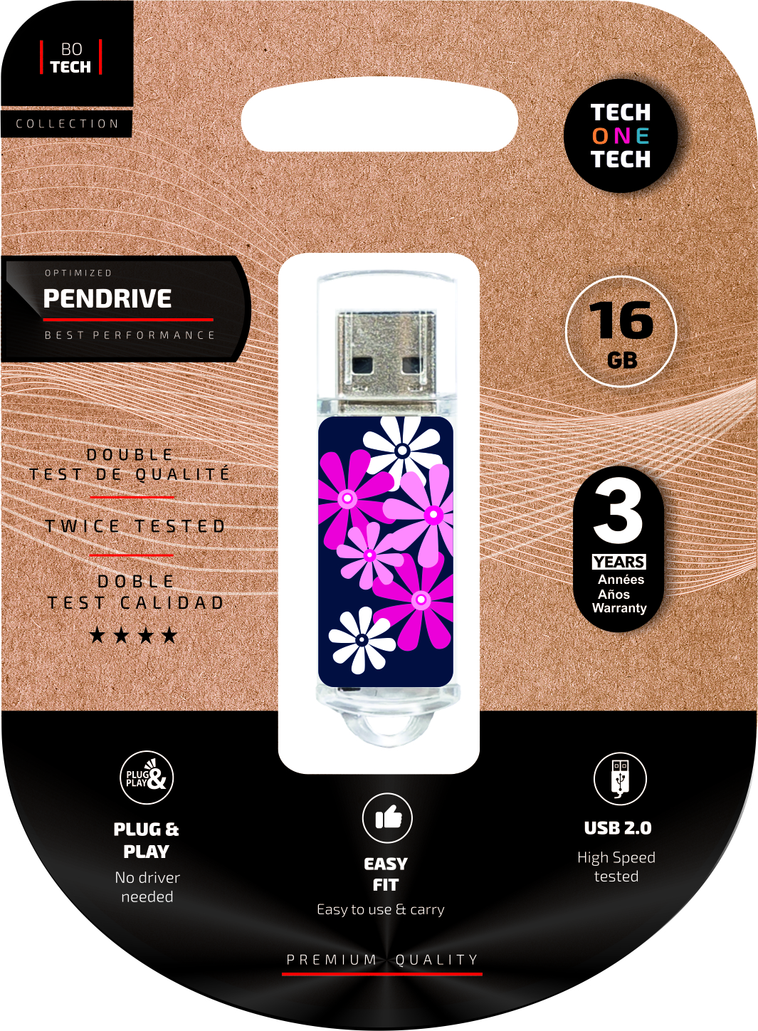 TechOneTech Flower Power Memoria USB 2.0 16GB (Pendrive)