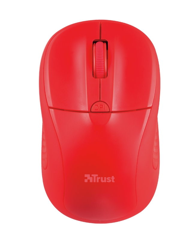 Trust Primo Raton Inalambrico USB 1600dpi - 3 Botones - Uso Ambidiestro - Color Rojo