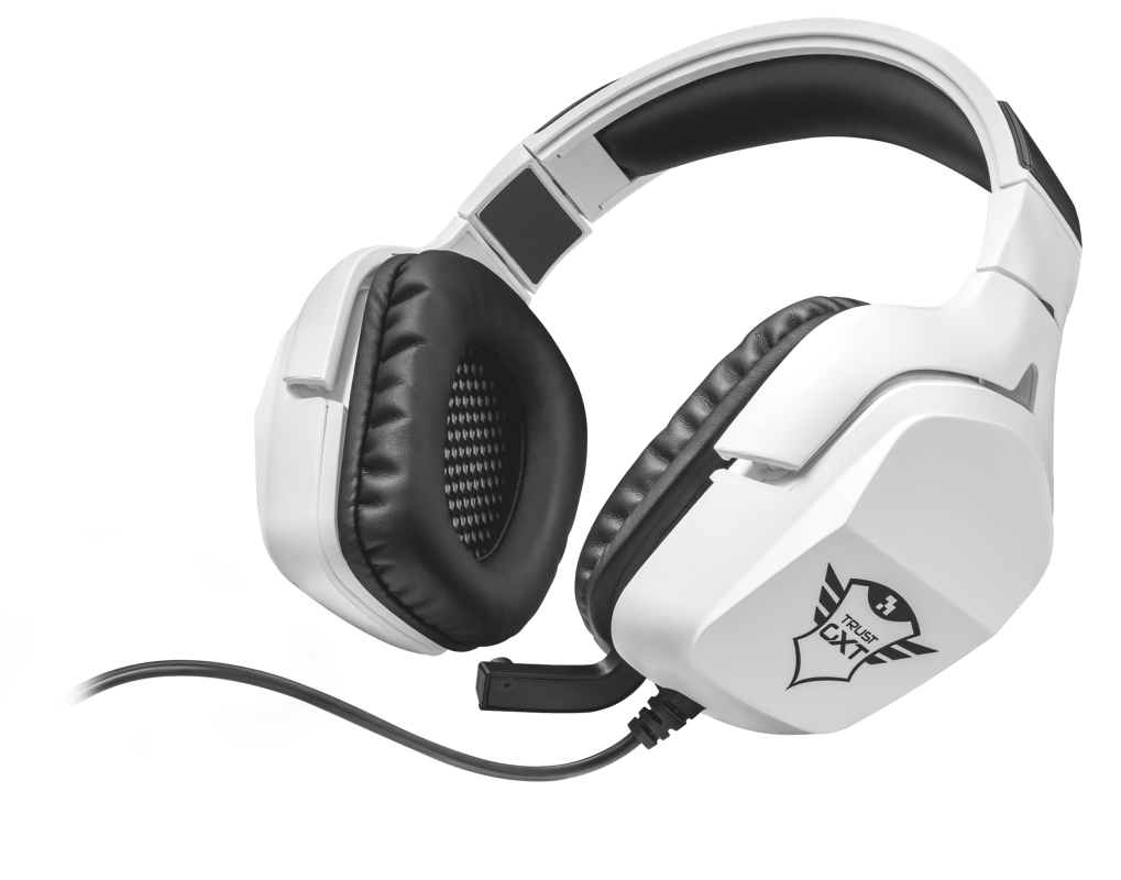 Trust Gaming GXT 354 Creon Auriculares con Microfono 7.1 USB - Microfono Plegable - Controles en Cable - Diadema Ajustable - Cable de 2m - Color Blanco