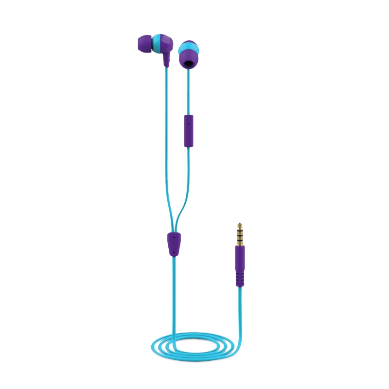 Trust Buddi Auriculares Infantiles con Microfono - Limitacion de Volumen 85db - Jack 3.5mm - Color Azul/Violeta