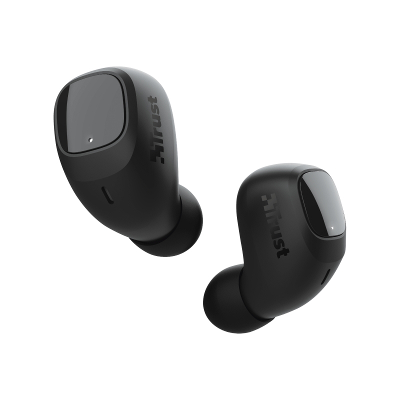 Trust Nika Compact Auriculares Bluetooth 5.0 - Controles Tactiles - Autonomia hasta 8h - Alcance 10m - Estuche de Carga - Color Negro