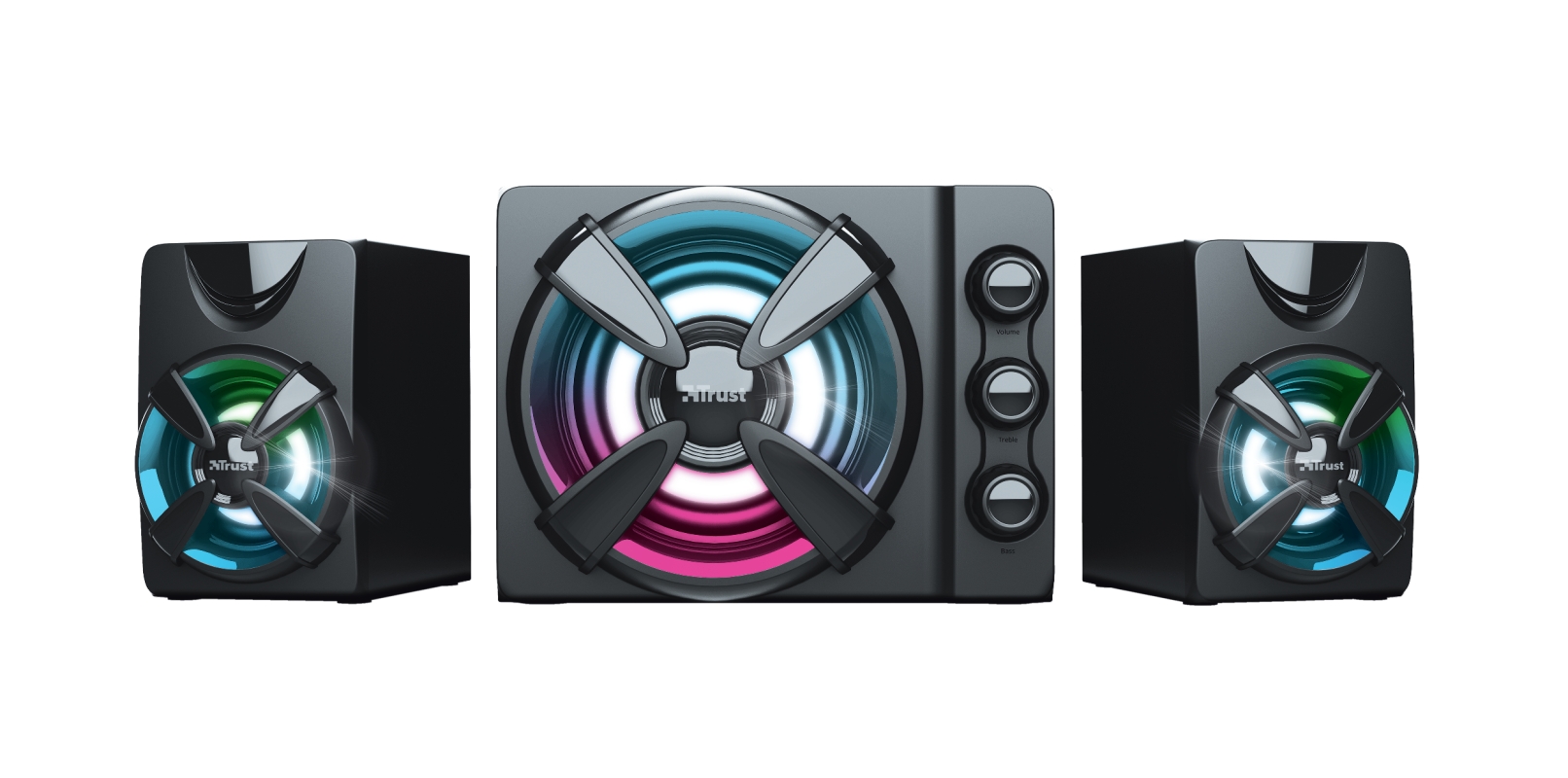 Trust Gaming Ziva Altavoces USB 2.1 22W - Subwoofer de 5W - Iluminacion RGB - Color Negro