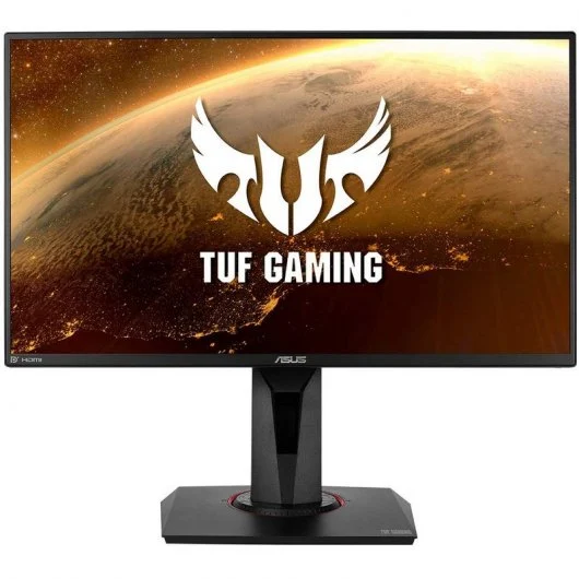 Asus TUF Gaming Monitor 24.5\" LED IPS FullHD 144Hz - Respuesta 1ms - Ajustable en Altura, Giratorio e Inclinable - Altavoces Incorporados - Angulo de Vision 178º - 16:9 - HDMI, DisplayPort - VESA 100x100mm