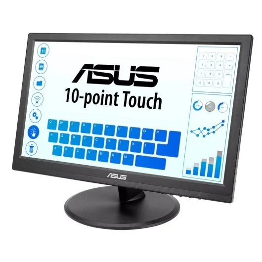 Asus VT168HR Monitor Tactil 15.6\" LED WXGA 60Hz - Capacidad Tactil 10 Puntos - Respuesta 5ms - 16:9 - USB, HDMI, VGA - VESA 75x75mm