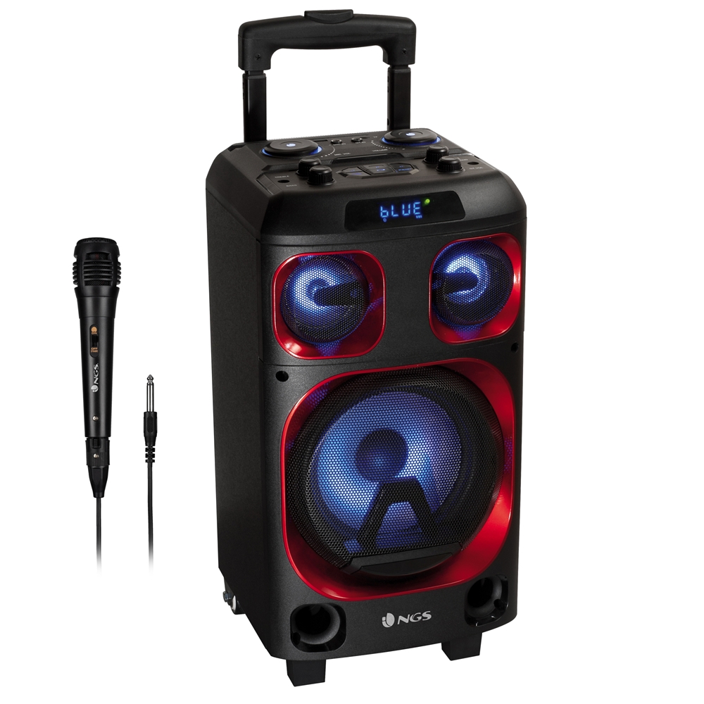 NGS Wild Ska Zero Altavoz Inalambrico Bluetooth 120W - Woofer 8\" - TWS - USB, MicroSD y Aux In - Luces LED - Autonomia hasta 7h - Color Negro