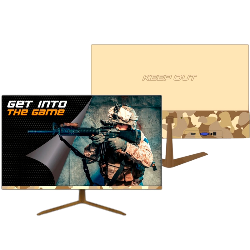 Keep Out Monitor Gaming LED 23.8\" - Diseño Camuflaje Army - Full HD 1080p