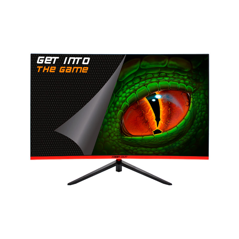 KeepOut Monitor Gaming LED 27\" Curvo 1800R QHD 2K 165Hz - Respuesta 1ms - Angulo de Vision 178º - Altavoces 6W - 16:9 - HDMI, DisplayPort - VESA 100x100mm