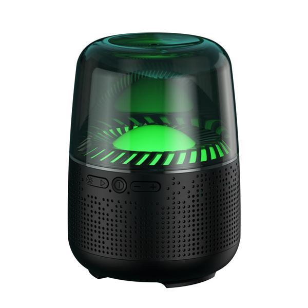 XO Disco Boom Altavoz Bluetooth 5.1 - 10W - USB, microSD, AUX - Luces RGB - Hasta 6 Horas de Reproduccion - Color Negro